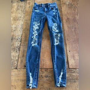 AE distressed skinny jeans 0 Long #1
